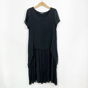 Red Coral Black Casual Maxi Flowy‎ Layered Flounce Dress Size XL